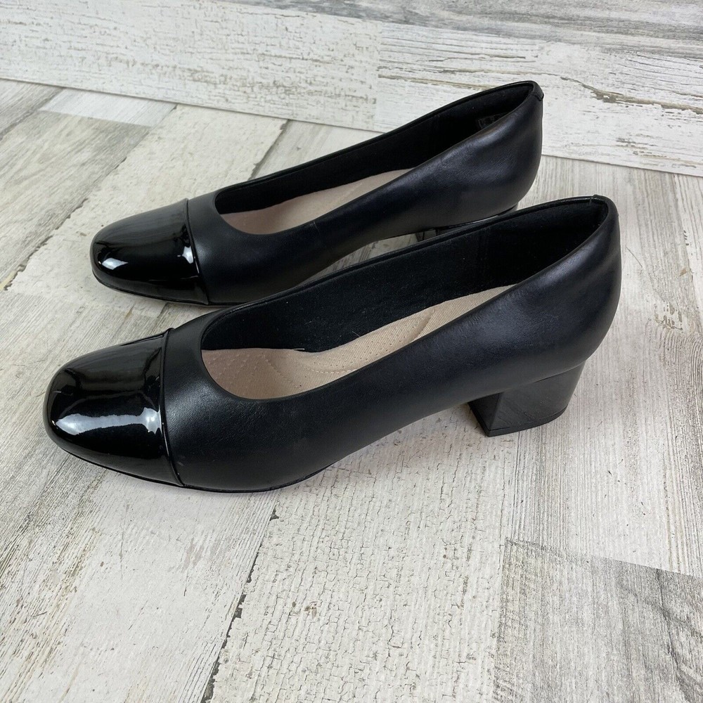 New- Clarks Marilyn Sara Black Pumps Cap Toe Size 10 (7126513) - Picture 4 of 8